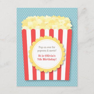 Pop über Popcorn-Film-Nachtgeburtstags-Party Einladung