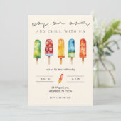 Pop über Popsicle Custom Birthday Einladung (Stehend Vorderseite)