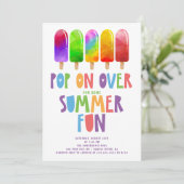 Pop über Popsicles SummerParty Einladung (Stehend Vorderseite)