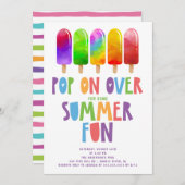 Pop über Popsicles SummerParty Einladung (Vorne/Hinten)