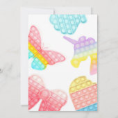 Pop über Rainbow Fidget Toy Geburtstag Einladung (Rückseite)