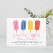 Pop über Sommer Popsiv Kindergeburtstag Party Einladung (Stehend Vorderseite)