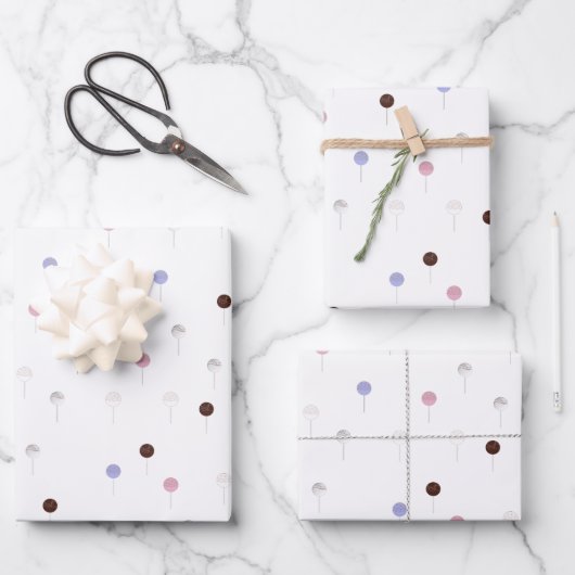 Pop überall in Weiß Geschenkpapier Set (Vorderseite)