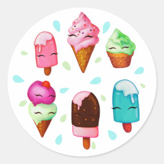 Pop und Eis Runder Aufkleber