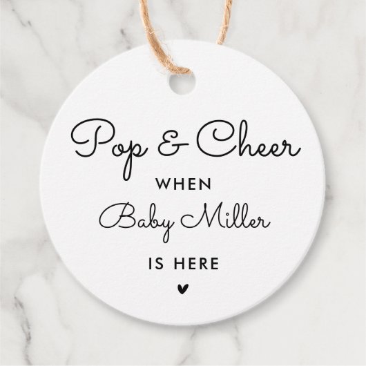 Pop und Pfiff, wenn Baby-Dusche bevorzugt Geschenkanhänger (Vorderseite)