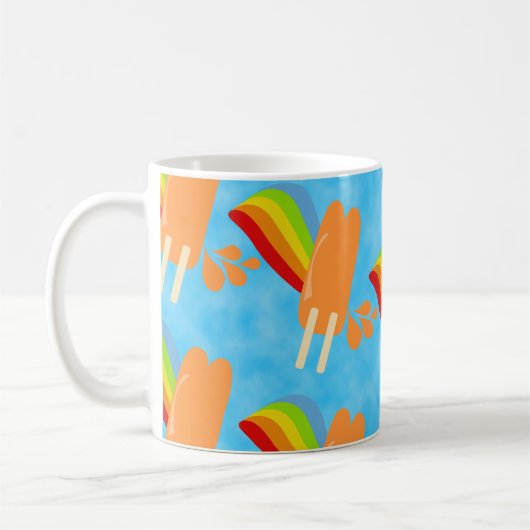 Pop und Rainbows Cartoon Illustration Tasse gefror (Links)