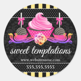 Pop und Siegel der Bäckerei Cupcake Runder Aufkleber