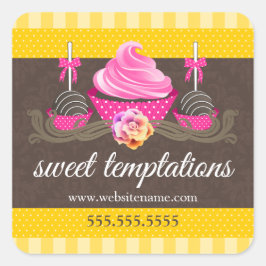 Pop und Siegel der Bäckerei Cupcake Runder Aufkleber