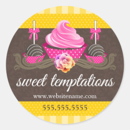 Pop und Siegel der Bäckerei Cupcake Runder Aufkleber