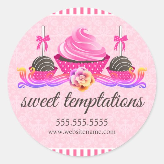 Pop und Siegel der Bäckerei Cupcake Runder Aufkleber (Vorderseite)