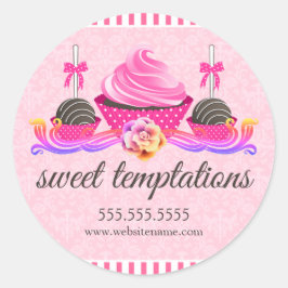 Pop und Siegel der Bäckerei Cupcake Runder Aufkleber