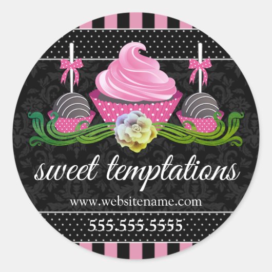 Pop und Siegel der Bäckerei Cupcake Runder Aufkleber (Vorderseite)