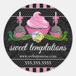 Pop und Siegel der Bäckerei Cupcake Runder Aufkleber