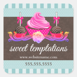 Pop und Siegel der Bäckerei Cupcake Runder Aufkleber