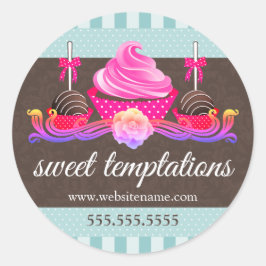 Pop und Siegel der Bäckerei Cupcake Runder Aufkleber