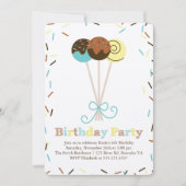 Pop und Sprinklen zum Geburtstag Einladung (Vorderseite)