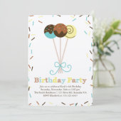 Pop und Sprinklen zum Geburtstag Einladung (Stehend Vorderseite)