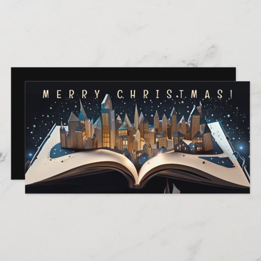 Pop-up Book City um Mitternacht Frohe WeihnachtsFC (Vorne/Hinten)