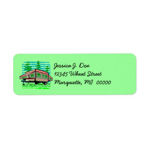 Pop-up Camper Camping Glamping Address Labels