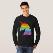 Pop Up Fidget Game Einhorn Regenbogen farbig für G T-Shirt (Vorne ganz)