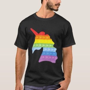 Pop Up Fidget Game Einhorn Regenbogen farbig für G T-Shirt