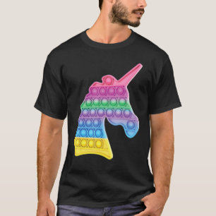 Pop Up Fidget Game Einhorn Regenbogen farbig für G T-Shirt