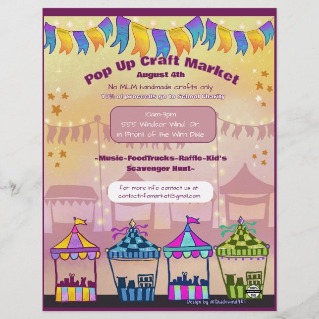 Pop-Up-Marktereignis-Flyer (keine KI) Briefbogen (Vorderseite)