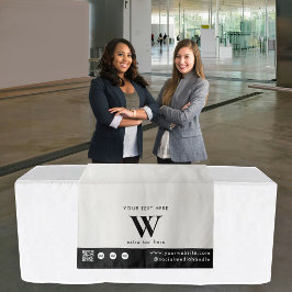 Pop-Up-Shop-Brief-Logo-QR-Code-Tischläufer Beige Wandteppich