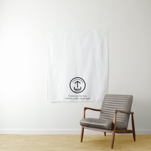 Pop-Up-Shop-Logo-Banner-Tabelle Wandteppich (Beispiel)