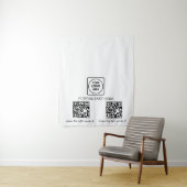 Pop Up Shop Logo QR Code Branding Display Wandteppich (Beispiel)