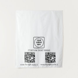 Pop Up Shop Logo QR Code Branding Display Wandteppich
