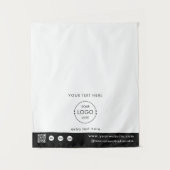Pop Up Shop Logo QR Code Vendor Table Runner White Wandteppich (Vorderseite)