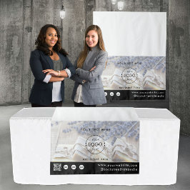 Pop-Up-Shop-Logo-QR-Code-Verkäufer-Photo-Tischläuf Wandteppich