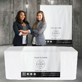 Pop-Up-Shop-Logo-QR-Code-Verkäufer-Tischläufer Wei Wandteppich