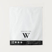 Pop-Up-Shop-Monogramm-Logo-QR-Code-Tischläufer Wandteppich (Vorderseite)