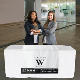 Pop-Up-Shop-Monogramm-Logo-QR-Code-Tischläufer Wandteppich