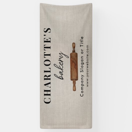 Pop Up Shop Rustic Bakery Business Backdrop Banner (Vertikal)
