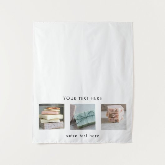 Pop Up Shop Table Runner Banner Business 3 Fotos Wandteppich (Vorderseite)