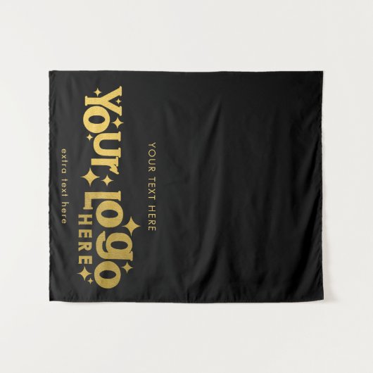 Pop Up Shop Table Runner Banner Business Logo Gold Wandteppich (Vorderseite (Horizontal))