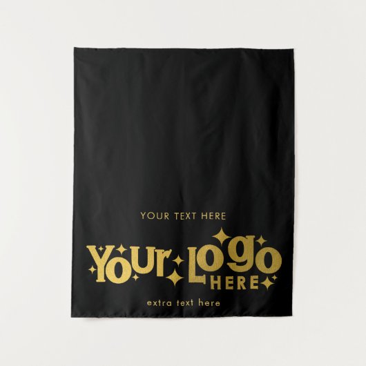 Pop Up Shop Table Runner Banner Business Logo Gold Wandteppich (Vorderseite)