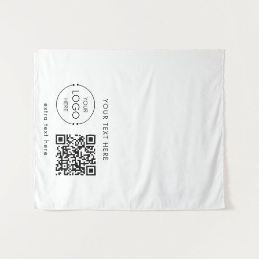 Pop Up Shop Table Runner Banner Logo QR Code Wandteppich (Vorderseite (Horizontal))