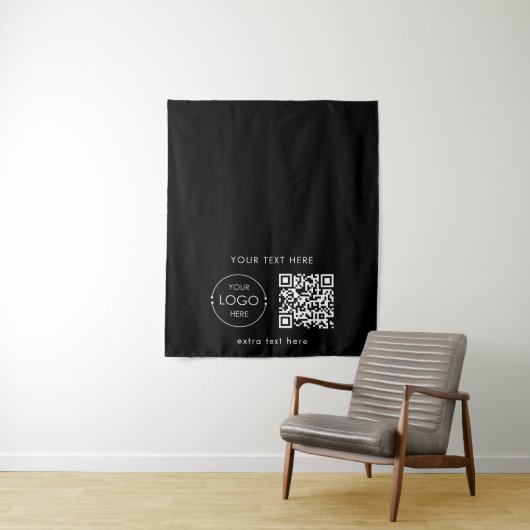 Pop Up Shop Table Runner Banner Logo QR Code Wandteppich (Beispiel)