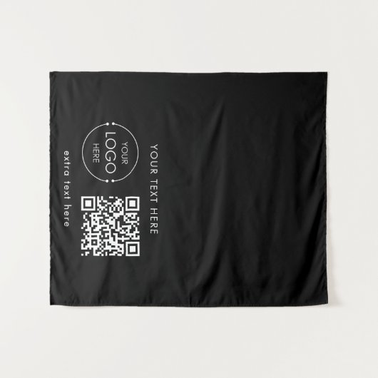 Pop Up Shop Table Runner Banner Logo QR Code Wandteppich (Vorderseite (Horizontal))