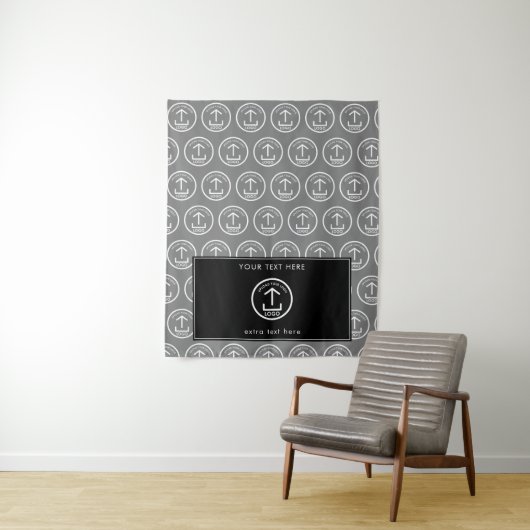 Pop Up Shop Table Runner-Banner-Logo Schwarz-weiß Wandteppich (Beispiel)