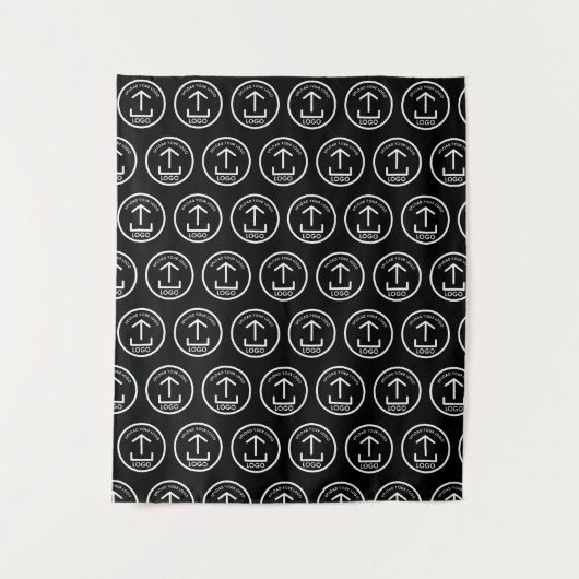 Pop Up Shop Table Runner Banner Logo Schwarzes Mus Wandteppich (Vorderseite)