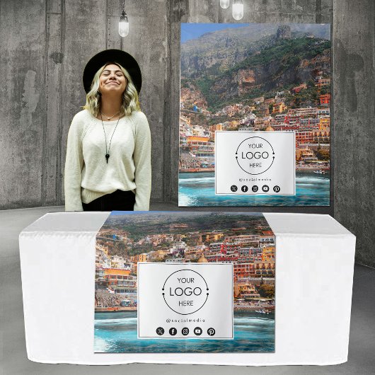 Pop Up Shop Table Runner Banner Logo Travel Foto Wandteppich