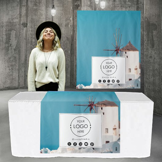 Pop Up Shop Table Runner Banner Logo Travel Foto Wandteppich