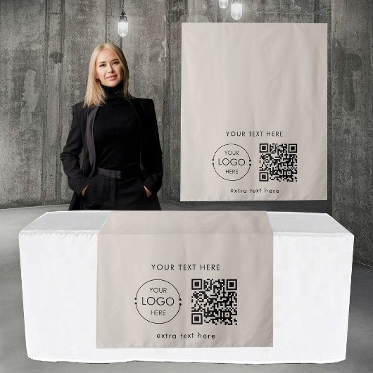 Pop-Up-Shop-Tischläufer-Banner-Logo-QR-Code Wandteppich