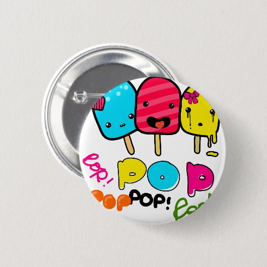 Pop-Verrücktheit Button (Vorne & Hinten)