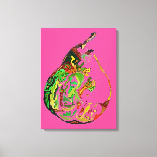 Pop von Birnfrüchten Kunst Aquarellkunst Illustrat Leinwanddruck (Vorderseite)